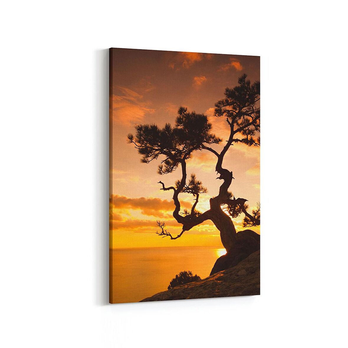 Olla 16135D Günbatımı Görseli Dikey Kanvas Tablo (Ölçü: 80X120)