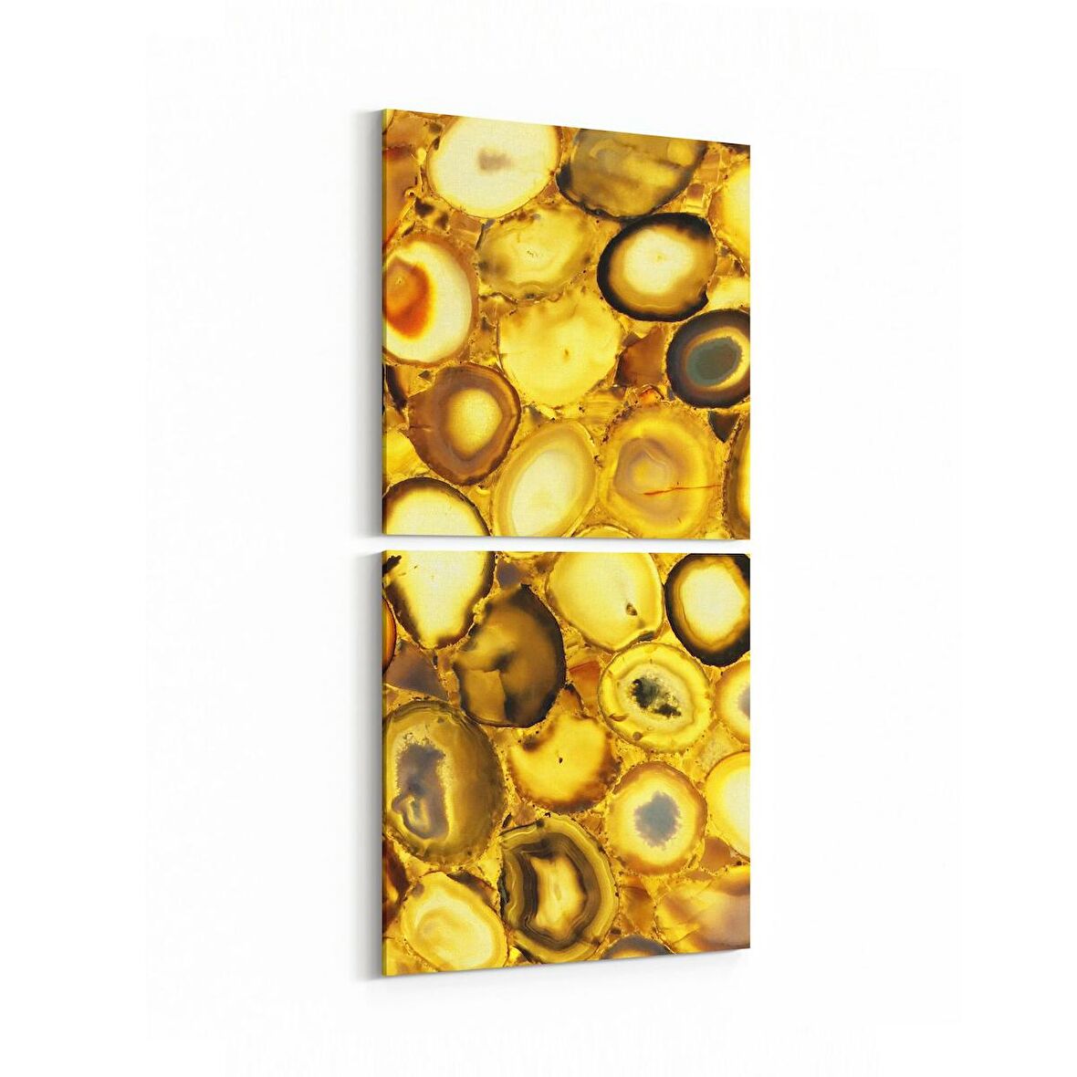 Olla 16707K2D Mermer Desen Görsel Kare 2'li Dikey Kanvas Tablo (Ölçü: 30X65)