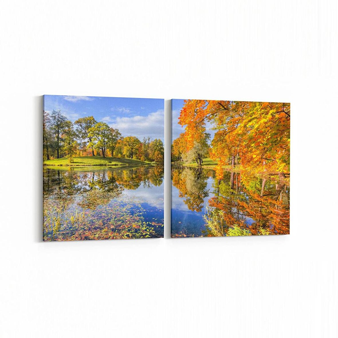 Olla 14500K2Y Doğa / Manzara Görseli Kare 2'li Yatay Kanvas Tablo (Ölçü: 125X60)