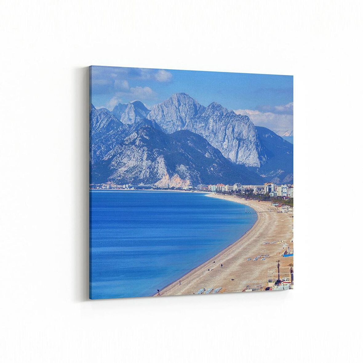 Olla 16415K Kumsal / Sahil Görseli Kare Kanvas Tablo (Ölçü: 100X100)