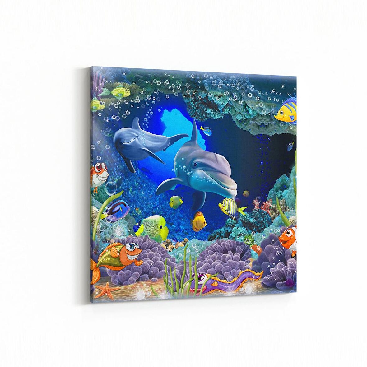 Olla 12110K Akvaryum / Balık Görseli Kare Kanvas Tablo (Ölçü: 100X100)
