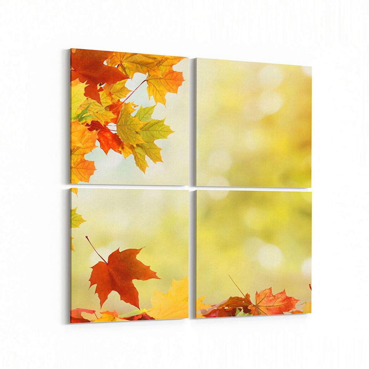 Olla 10618K4 Ağaç Görseli Kare 4'lü Kanvas Tablo (Ölçü: 65X65)