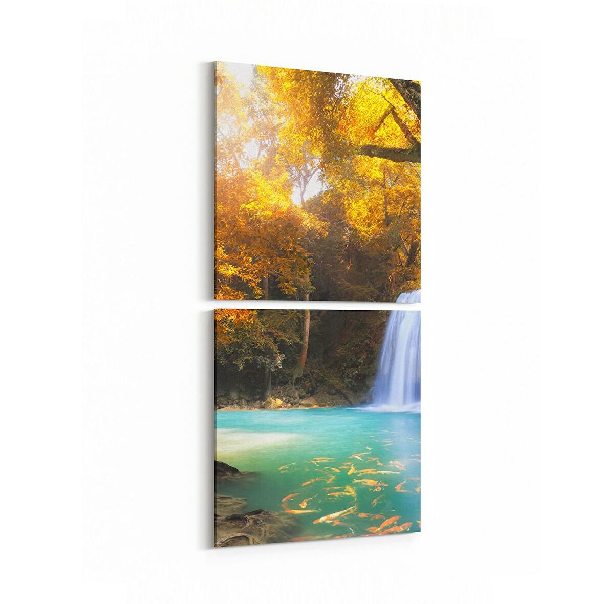 Olla 13603K2D Doğa / Manzara Görseli Kare 2'li Dikey Kanvas Tablo (Ölçü: 30X65)