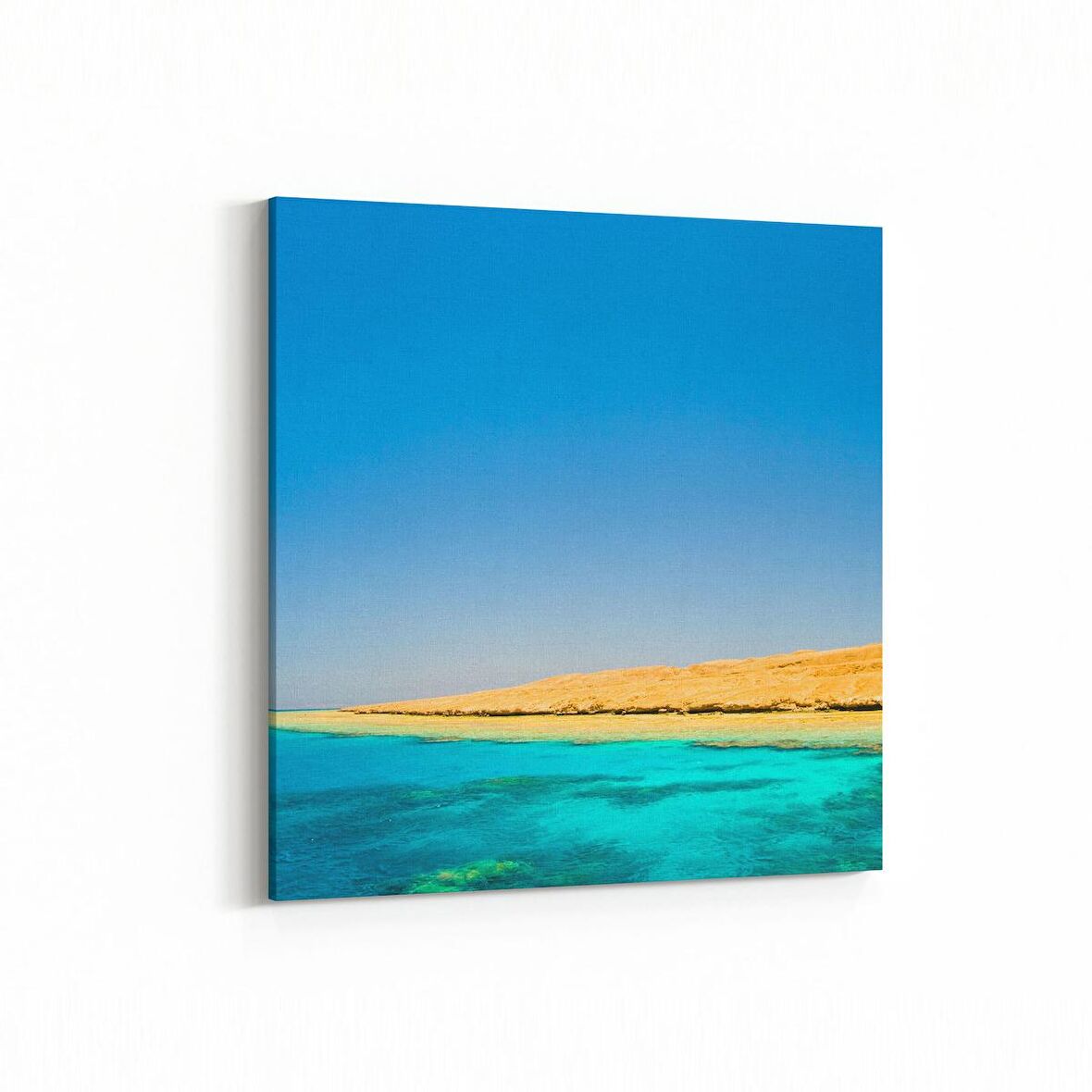 Olla 16407K Kumsal / Sahil Görseli Kare Kanvas Tablo (Ölçü: 25X25)