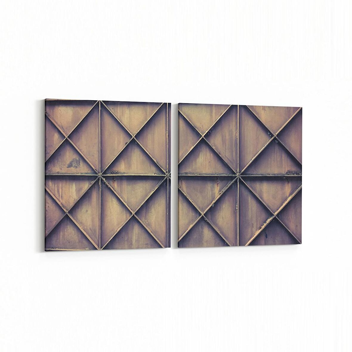 Olla 10036K2Y Abstract 3 Boyut Görsel Kare 2'li Yatay Kanvas Tablo (Ölçü: 145X70)