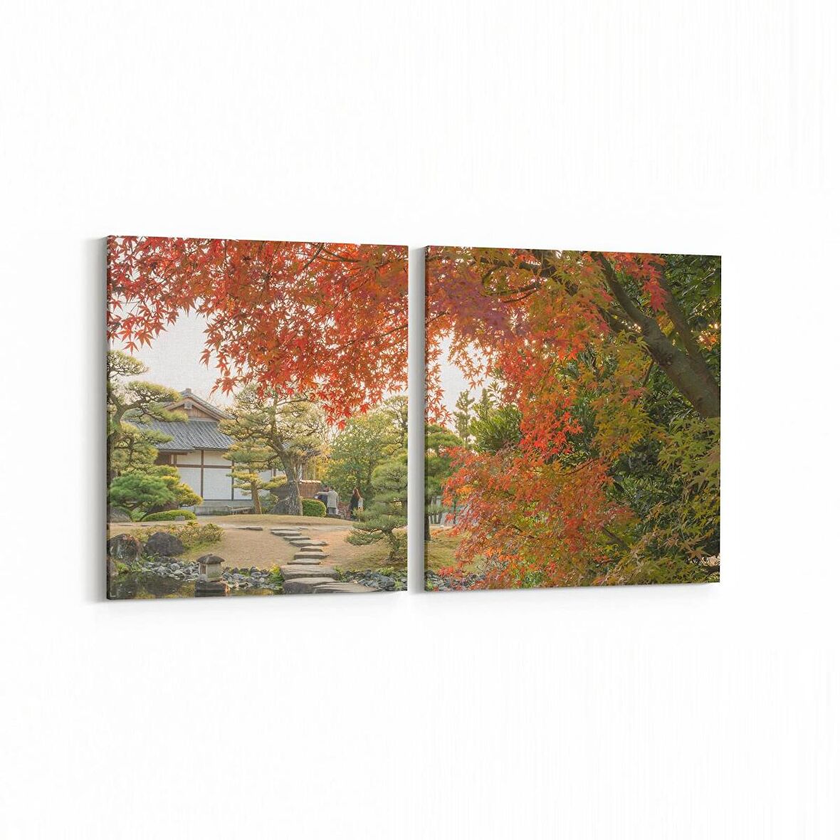 Olla 13926K2Y Doğa / Manzara Görseli Kare 2'li Yatay Kanvas Tablo (Ölçü: 85X40)