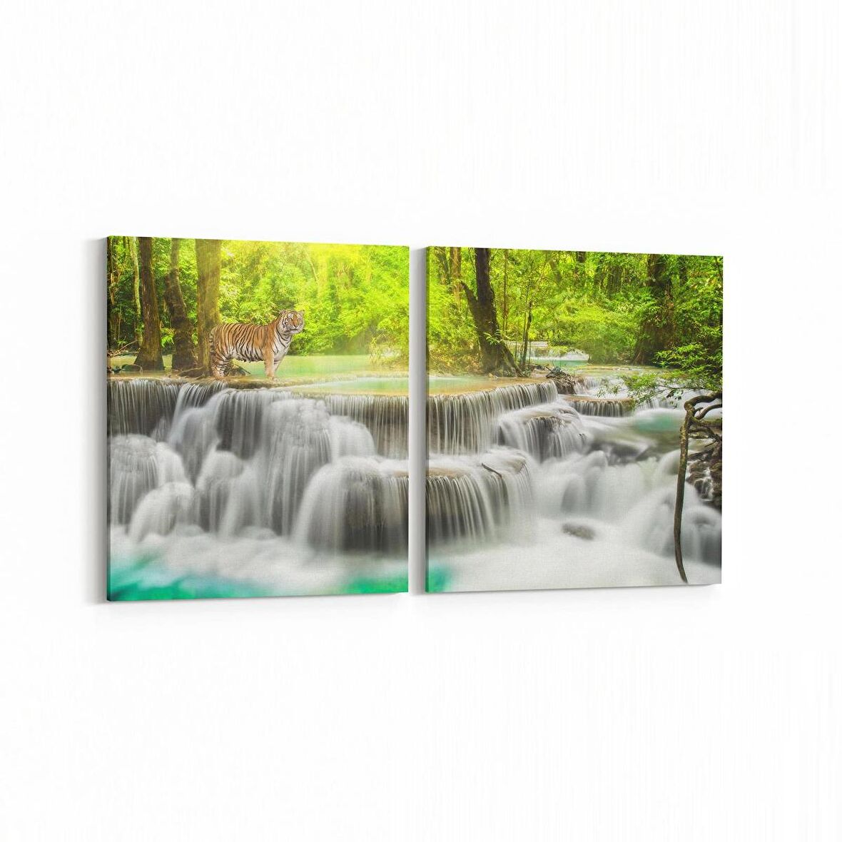 Olla 13393K2Y Doğa / Manzara Görseli Kare 2'li Yatay Kanvas Tablo (Ölçü: 125X60)