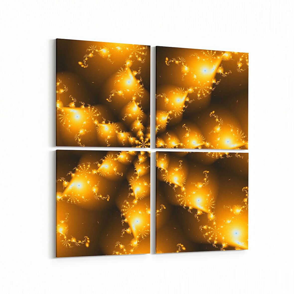 Olla 10313K4 Abstract Görsel Kare 4'lü Kanvas Tablo (Ölçü: 65X65)