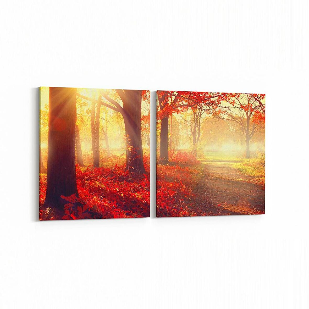 Olla 13725K2Y Doğa / Manzara Görseli Kare 2'li Yatay Kanvas Tablo (Ölçü: 125X60)