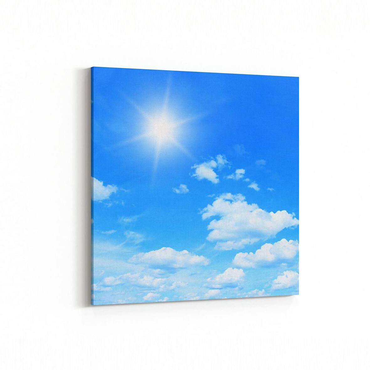 Olla 15786K Gökyüzü Bulut Görseli  Kare Kanvas Tablo (Ölçü: 100X100)