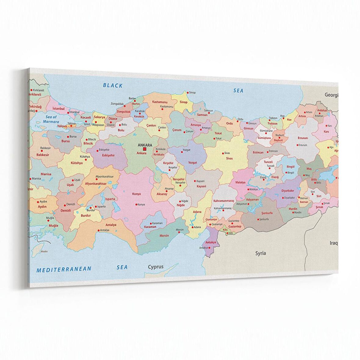 Olla 16171Y Harita Görseli Yatay Kanvas Tablo (Ölçü: 150X100)