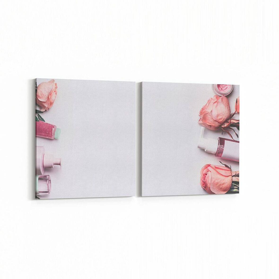 Olla 16298K2Y Kuaför / Berber Görseli Kare 2'li Yatay Kanvas Tablo (Ölçü: 85X40)