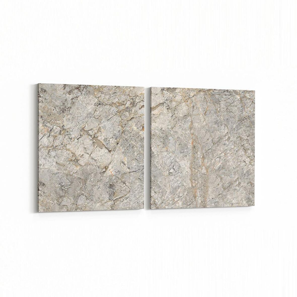 Olla 16693K2Y Mermer Desen Görsel Kare 2'li Yatay Kanvas Tablo (Ölçü: 65X30)