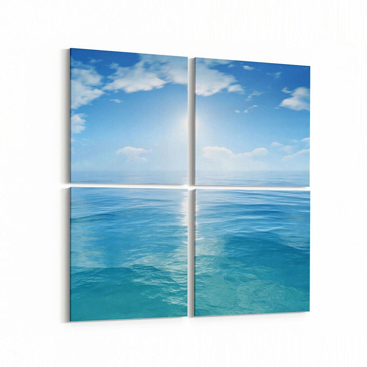 Olla 12925K4 Deniz / Okyanus Görseli Kare 4'lü Kanvas Tablo (Ölçü: 65X65)