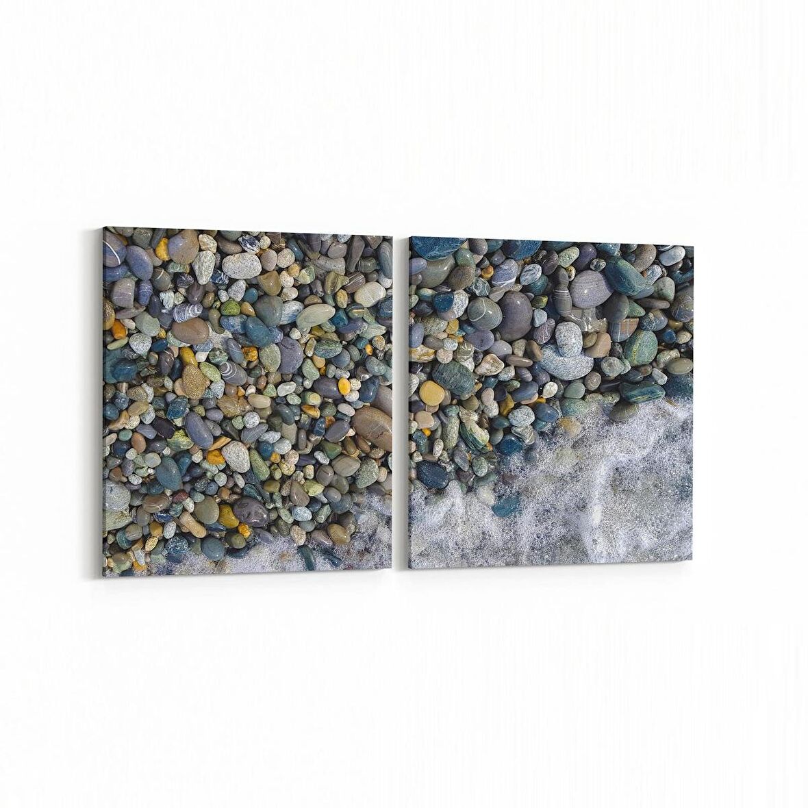 Olla 12895K2Y Deniz / Okyanus Görseli Kare 2'li Yatay Kanvas Tablo (Ölçü: 125X60)