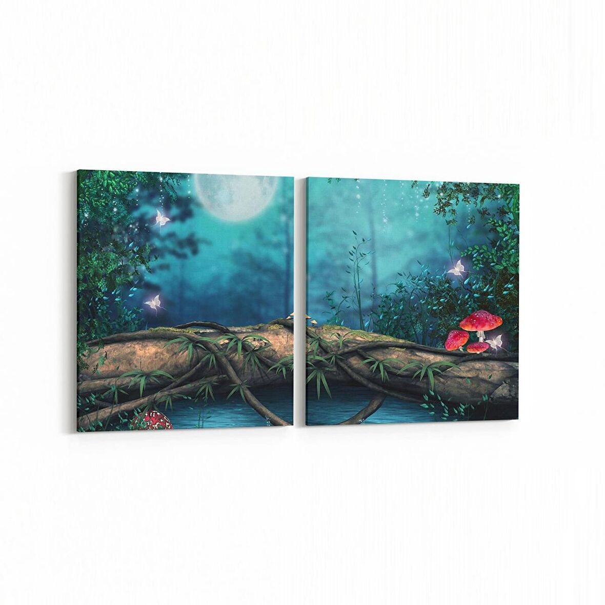 Olla 12719K2Y Çocuk Odası Görseli 2'li Yatay Kanvas Tablo (Ölçü: 85X40)