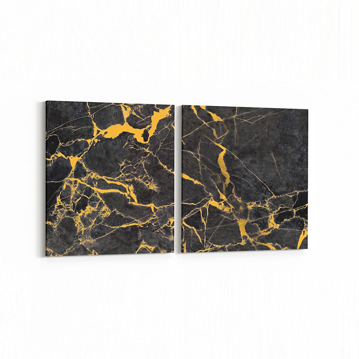 Olla 16685K2Y Mermer Desen Görsel Kare 2'li Yatay Kanvas Tablo (Ölçü: 105X50)