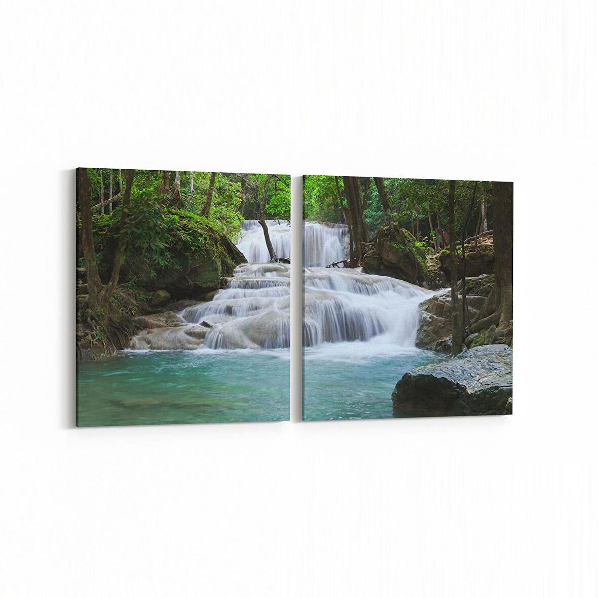 Olla 13417K2Y Doğa / Manzara Görseli Kare 2'li Yatay Kanvas Tablo (Ölçü: 125X60)