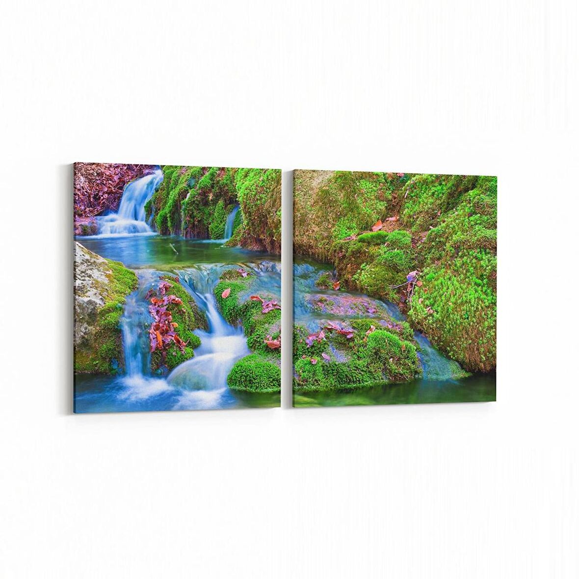 Olla 14374K2Y Doğa / Manzara Görseli Kare 2'li Yatay Kanvas Tablo (Ölçü: 65X30)