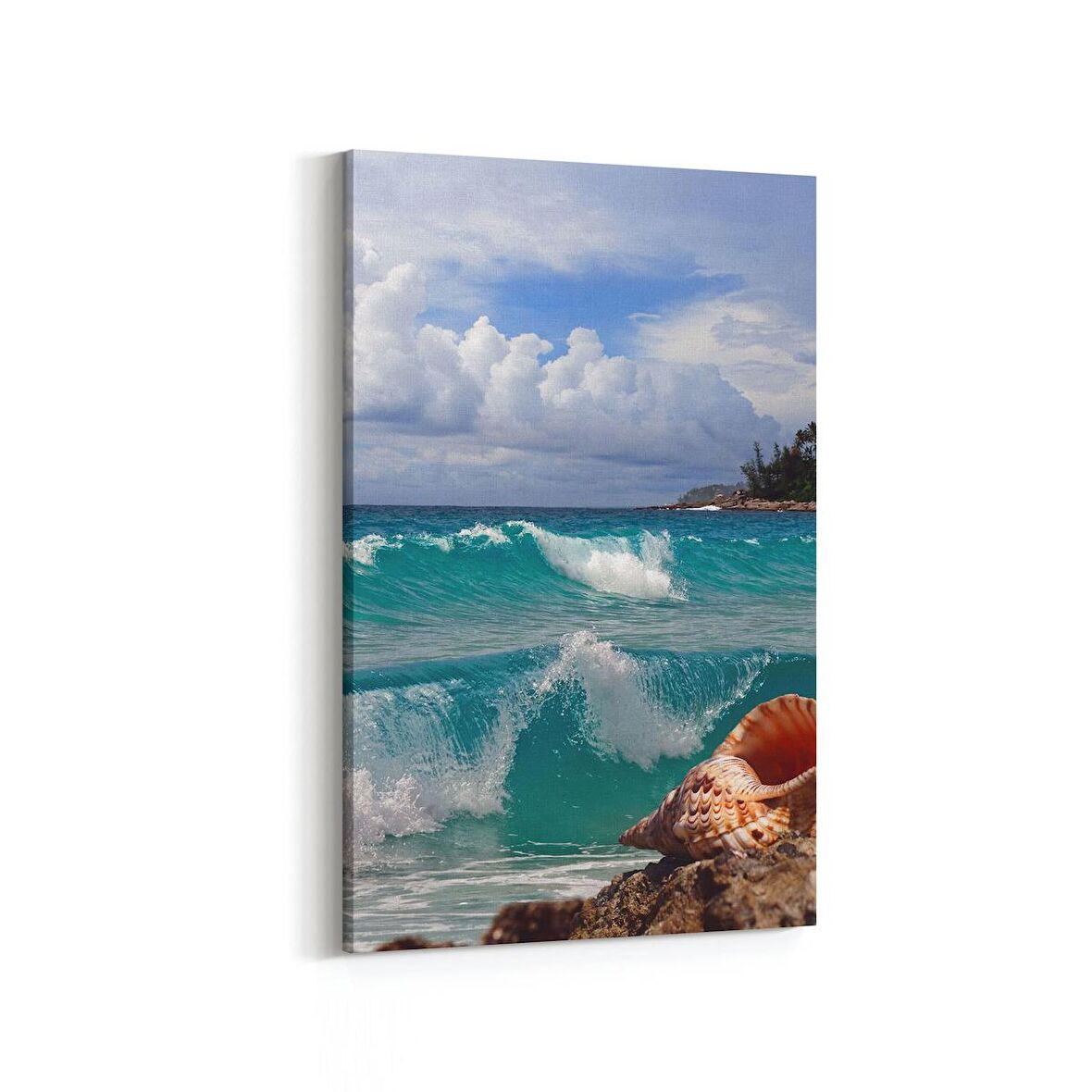 Olla 16585D Kumsal / Sahil Görseli Dikey Kanvas Tablo (Ölçü: 100X150)