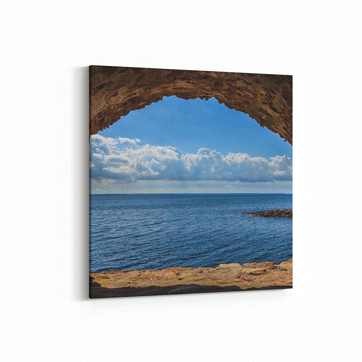 Olla 16438K Kumsal / Sahil Görseli Kare Kanvas Tablo (Ölçü: 25X25)