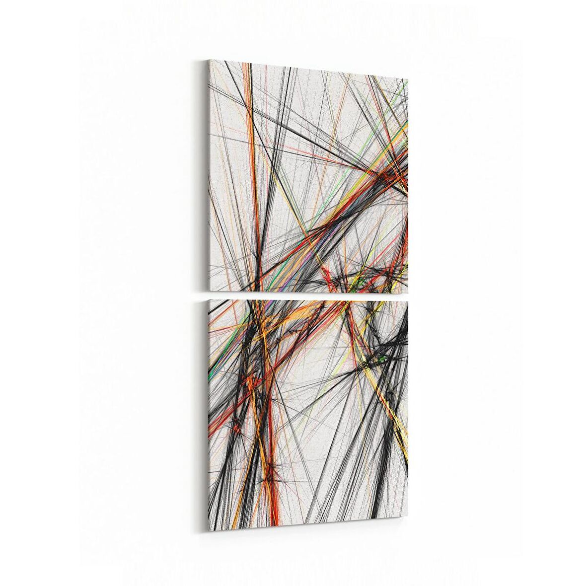 Olla 10062K2D Abstract Görsel Kare 2'li Dikey Kanvas Tablo (Ölçü: 30X65)