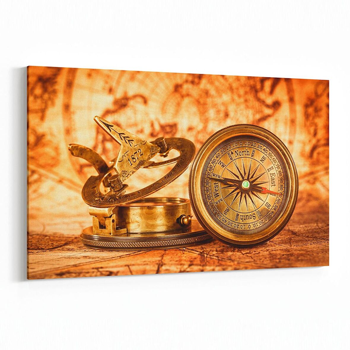 Olla 16193Y Harita Görseli Yatay Kanvas Tablo (Ölçü: 70X50)