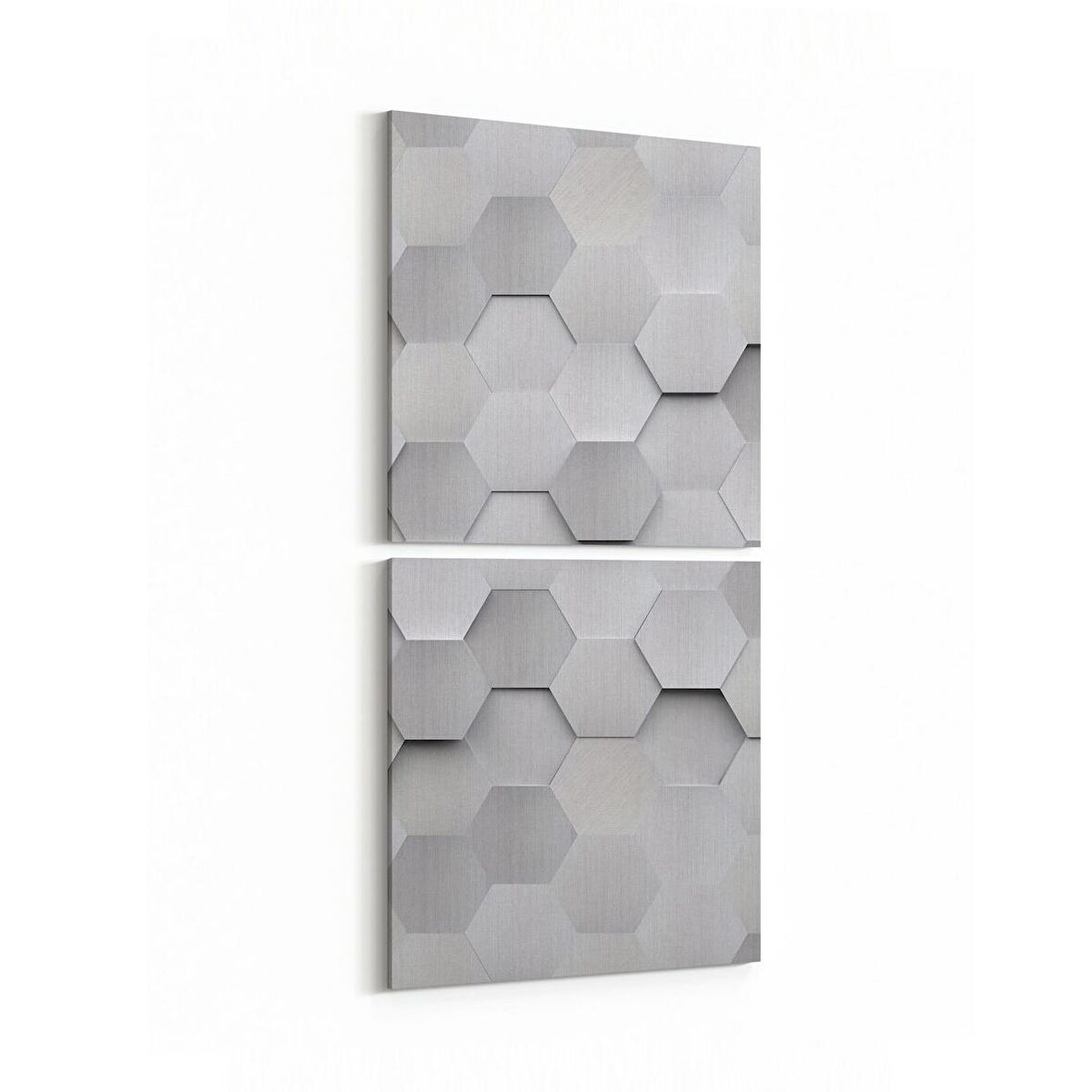 Olla 14940K2D Geometrik Desen Görseli Kare 2'li Dikey Kanvas Tablo (Ölçü: 30X65)