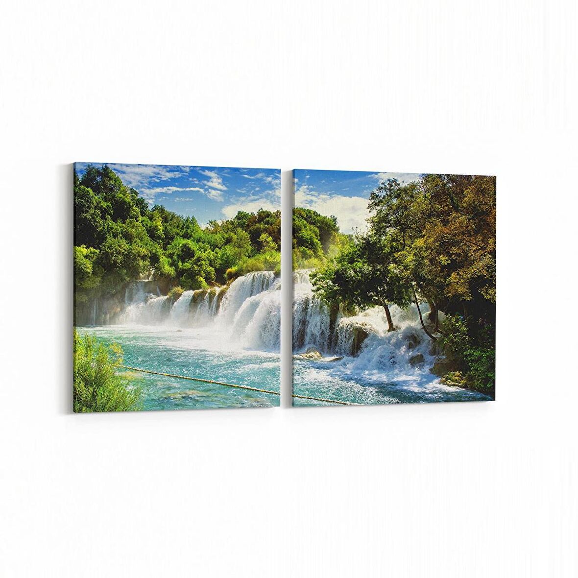 Olla 13744K2Y Doğa / Manzara Görseli Kare 2'li Yatay Kanvas Tablo (Ölçü: 85X40)