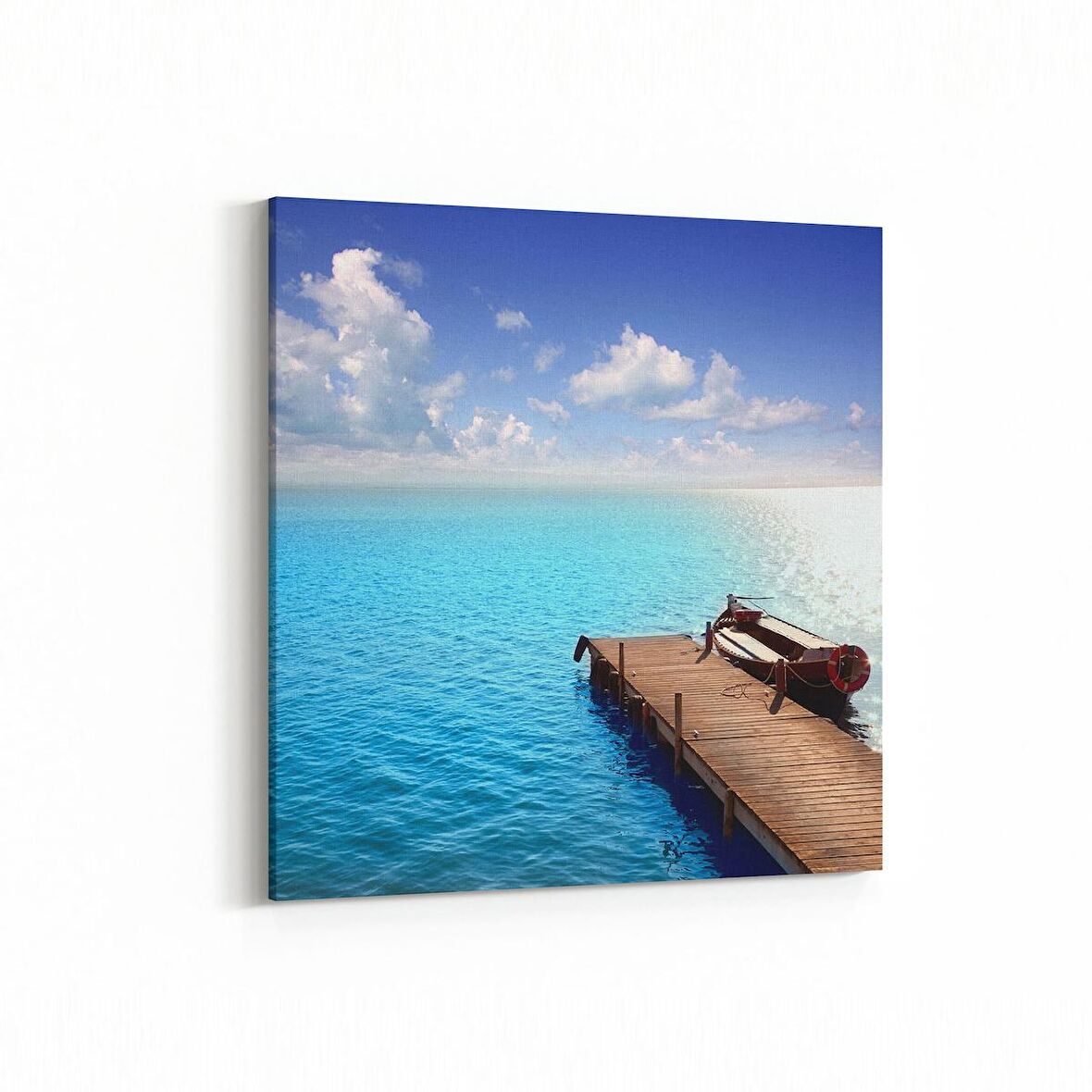 Olla 16626K Kumsal / Sahil Görseli Kare Kanvas Tablo (Ölçü: 25X25)