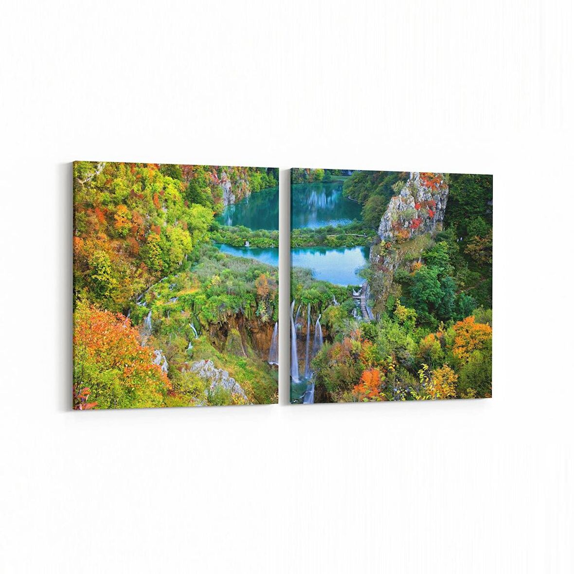 Olla 14405K2Y Doğa / Manzara Görseli Kare 2'li Yatay Kanvas Tablo (Ölçü: 145X70)