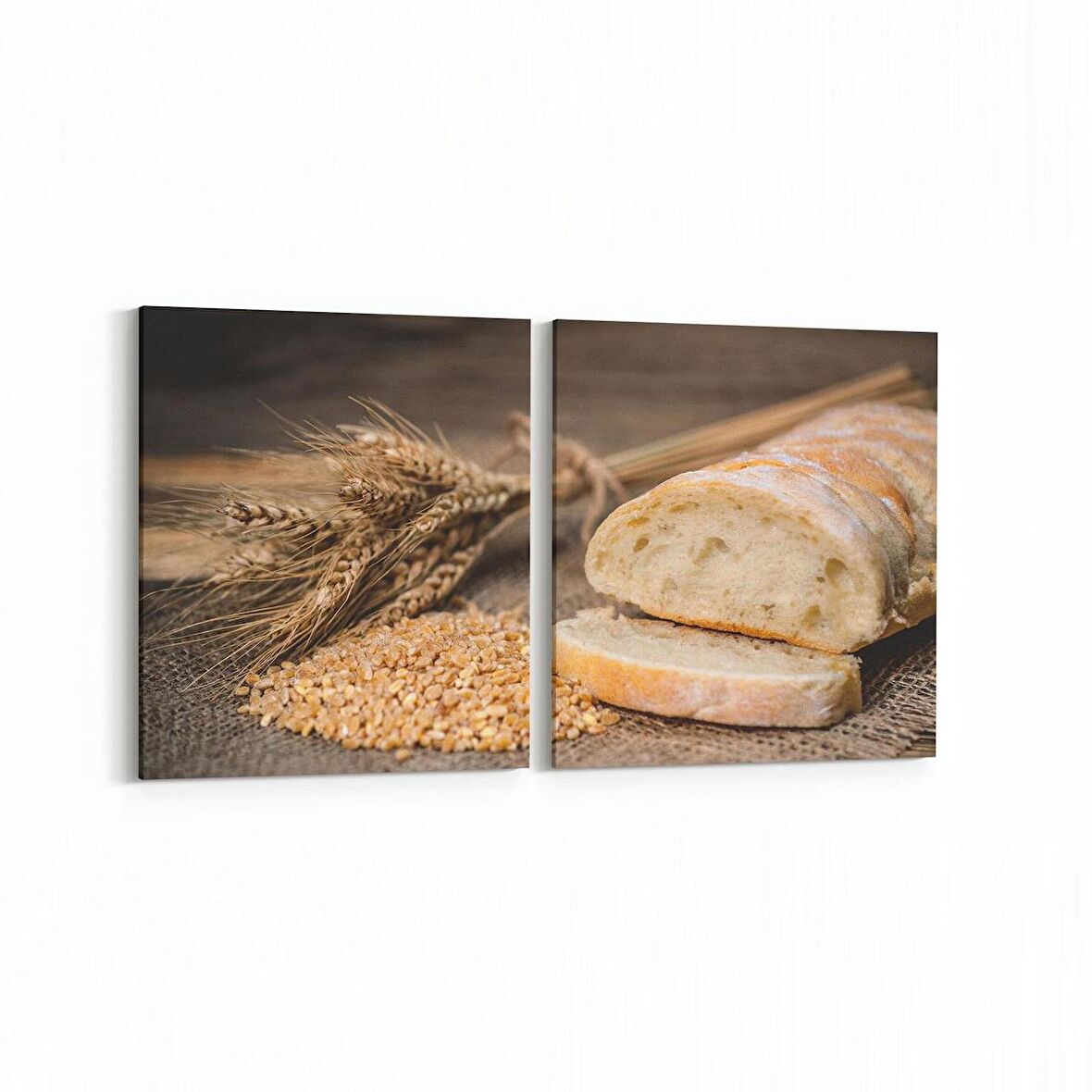 Olla 15175K2Y Gıda Görseli Kare 2'li Yatay Kanvas Tablo (Ölçü: 145X70)