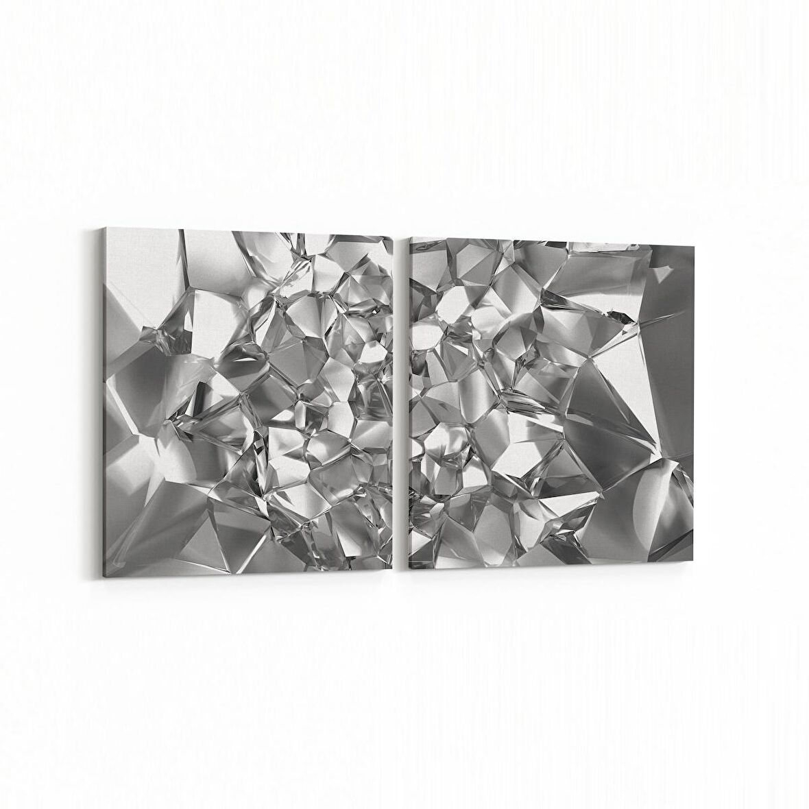 Olla 10090K2Y Abstract Görsel Kare 2'li Yatay Kanvas Tablo (Ölçü: 125X60)