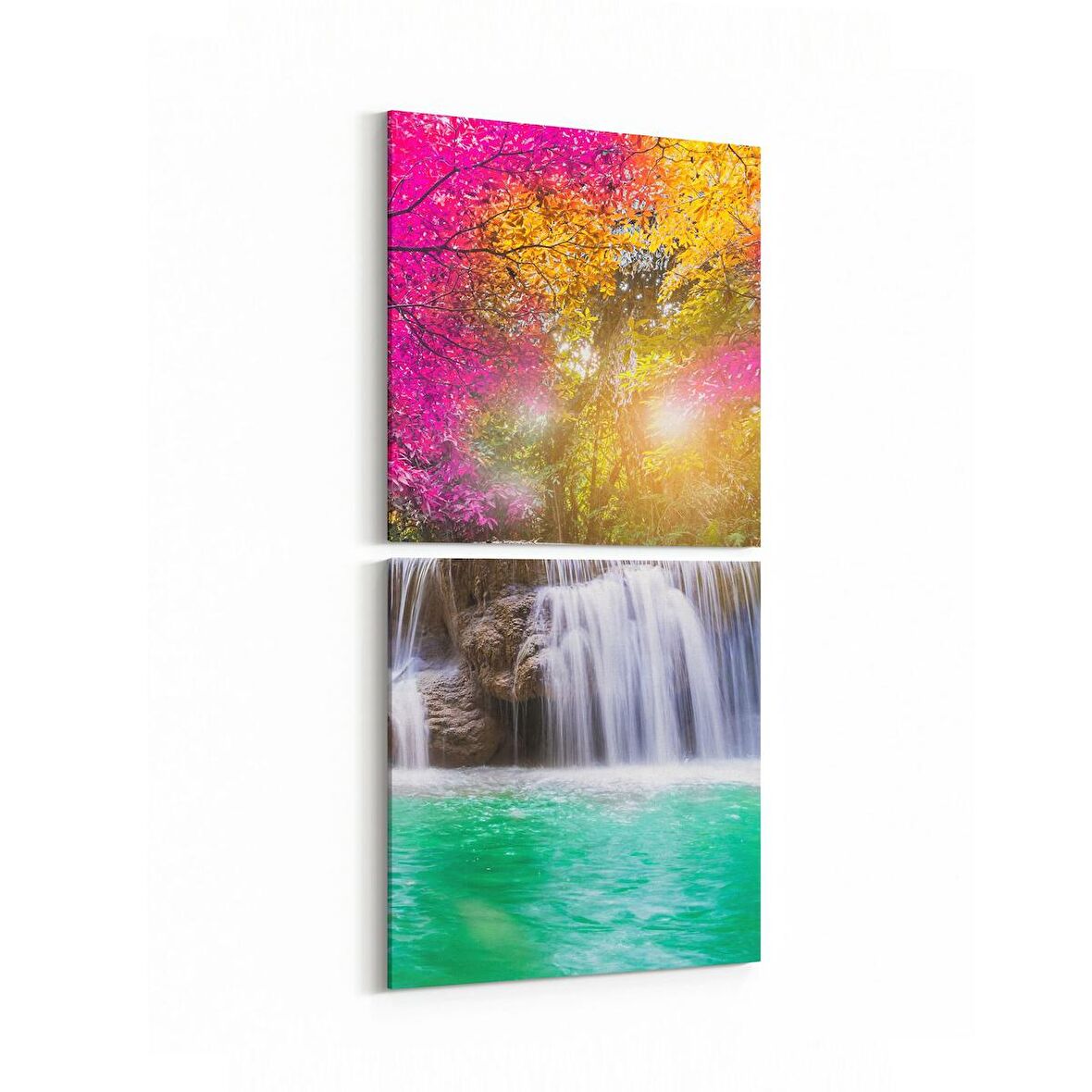 Olla 13548K2D Doğa / Manzara Görseli Kare 2'li Dikey Kanvas Tablo (Ölçü: 30X65)