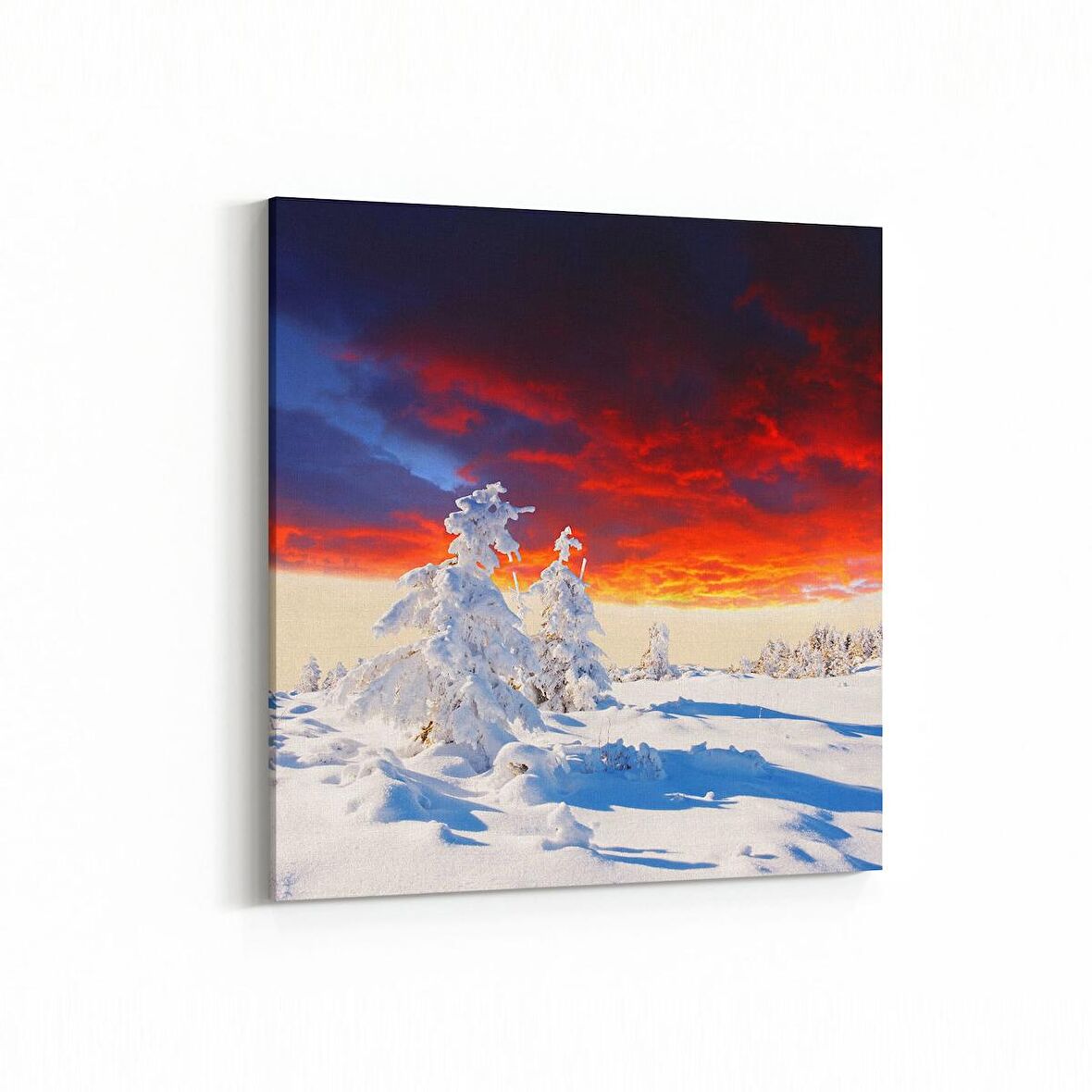 Olla 16086K Günbatımı Görseli Kare Kanvas Tablo (Ölçü: 40X40)