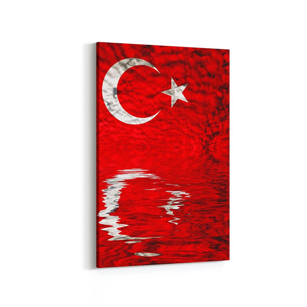 Olla 17564D Türk Bayrağı Görseli Dikey Kanvas Tablo (Ölçü: 60X90)