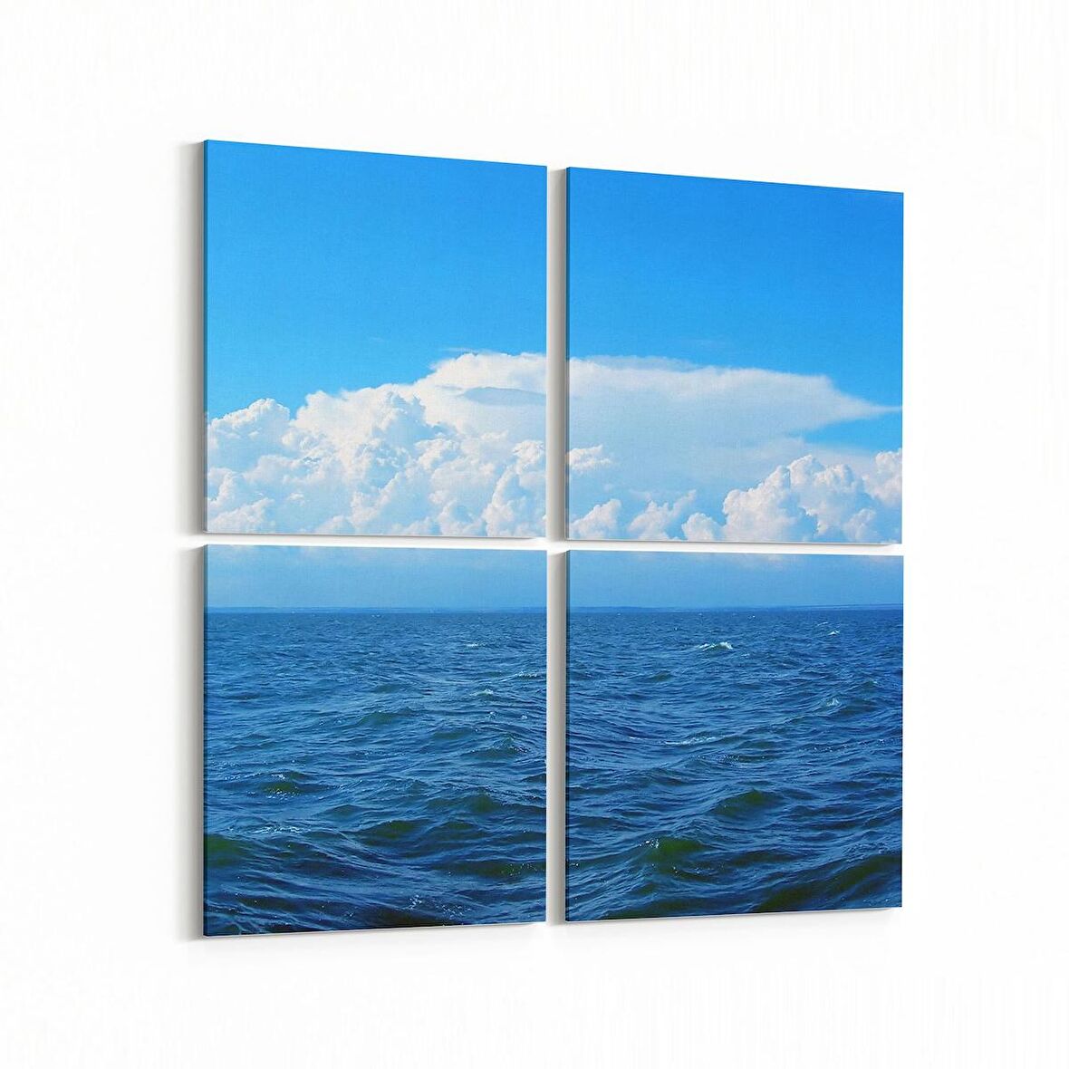 Olla 16398K4 Kumsal / Sahil Görseli Kare 4'lü Kanvas Tablo (Ölçü: 145X145)