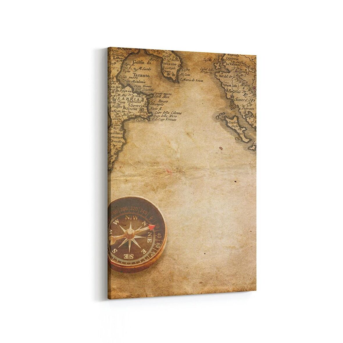 Olla 16161D Harita Görseli Dikey Kanvas Tablo (Ölçü: 20X30)