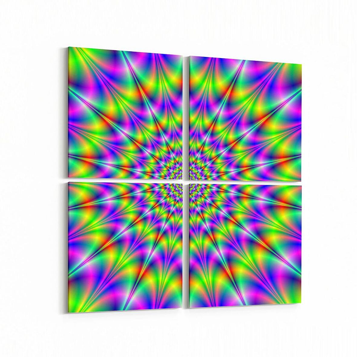 Olla 10227K4 Abstract Girdap Görsel Kare 4'lü Kanvas Tablo (Ölçü: 145X145)