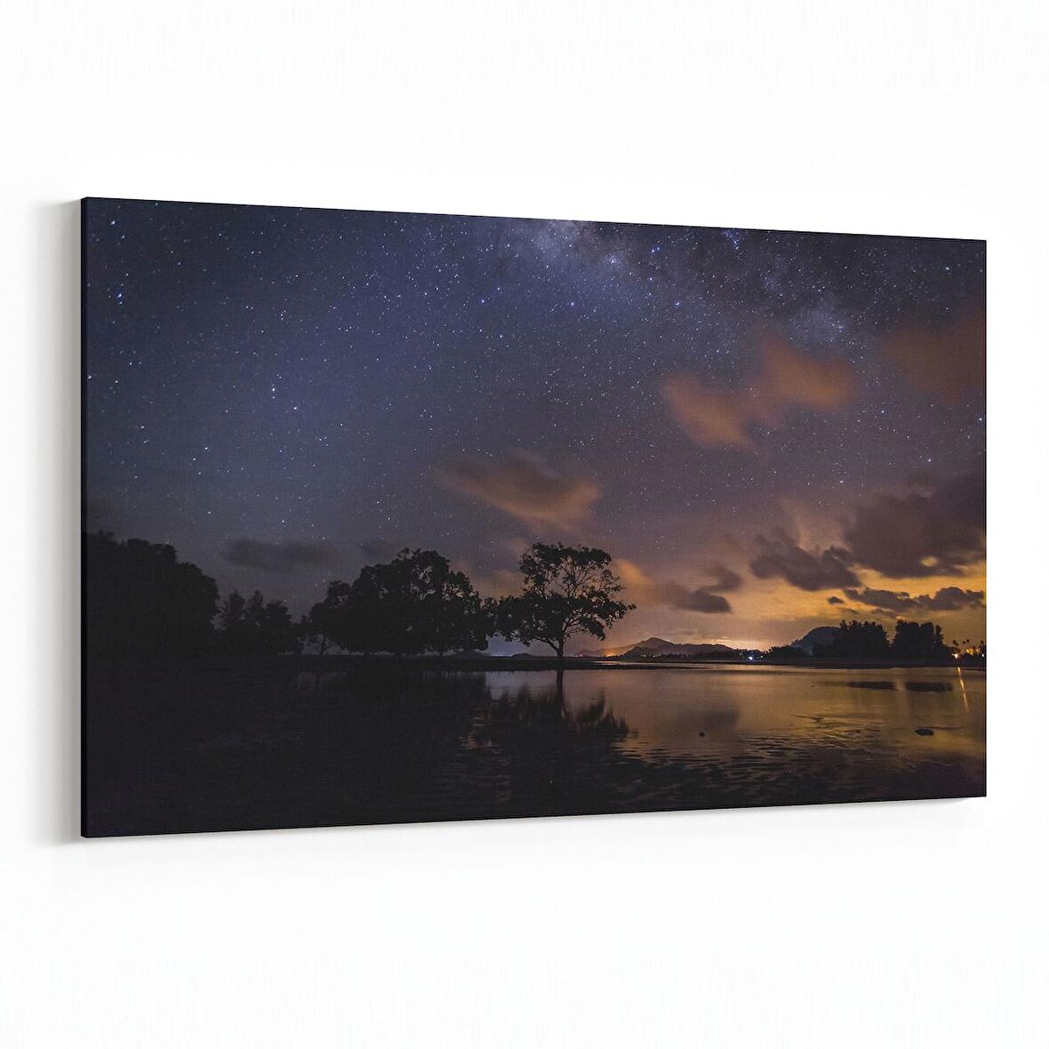 Olla 14779Y Gece Gökyüzü Görseli Yatay Kanvas Tablo (Ölçü: 30X20)