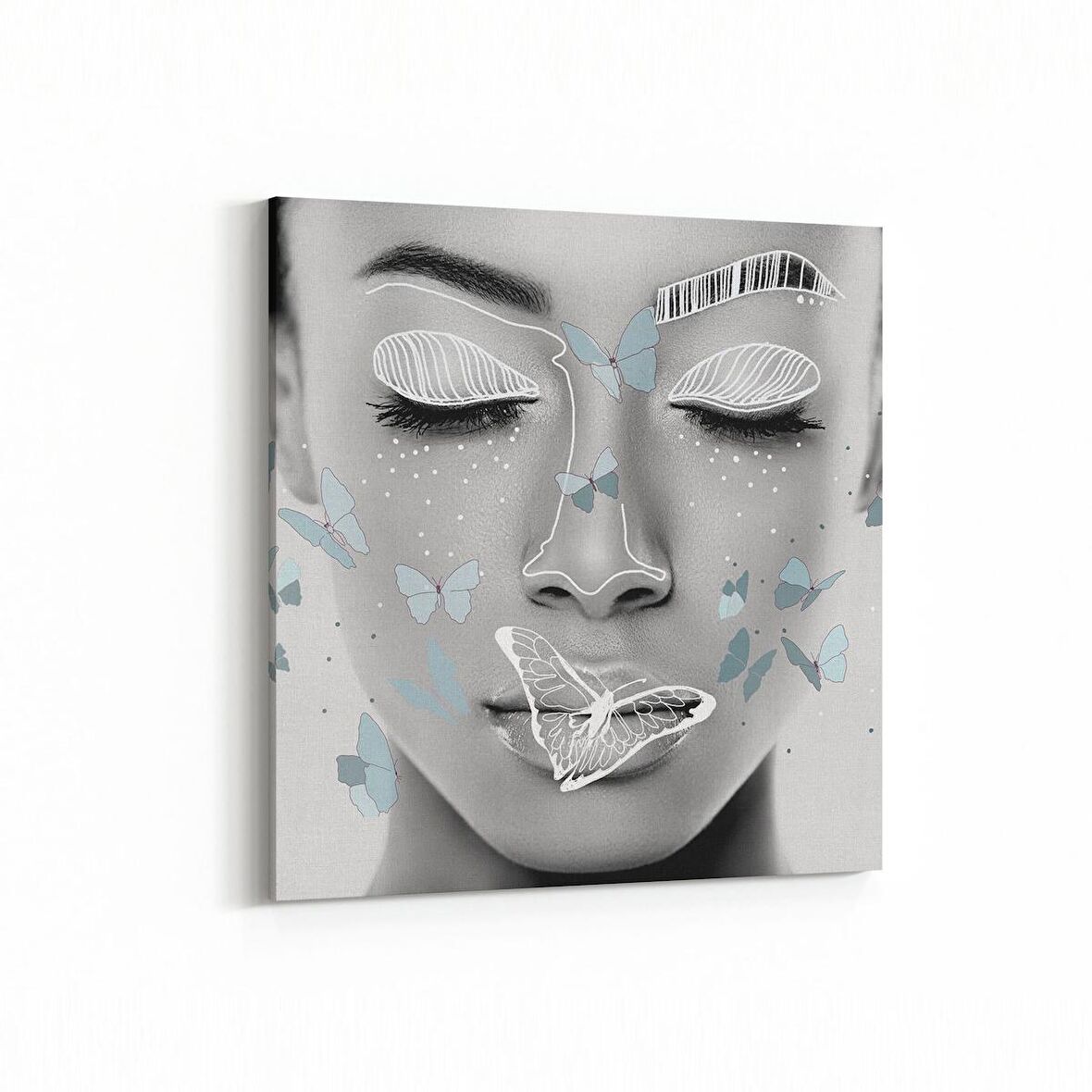 Olla 17010K Model / Manken Görseli Kare Kanvas Tablo (Ölçü: 30X30)