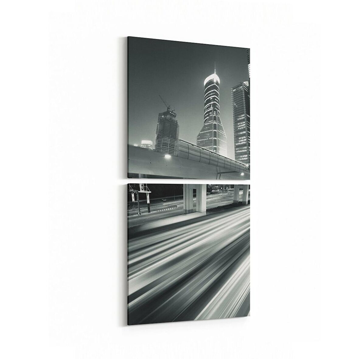 Olla 18632KD Yapı Görseli Kare 2'li Dikey Kanvas Tablo (Ölçü: 30X65)