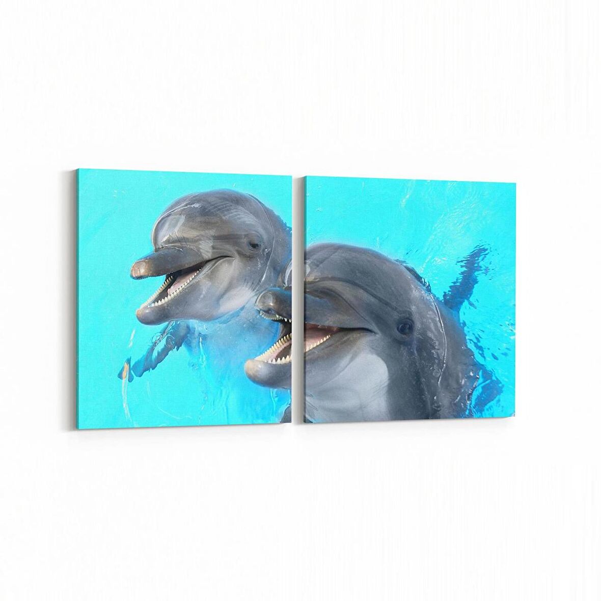 Olla 12918K2Y Deniz / Okyanus Görseli Kare 2'li Yatay Kanvas Tablo (Ölçü: 125X60)