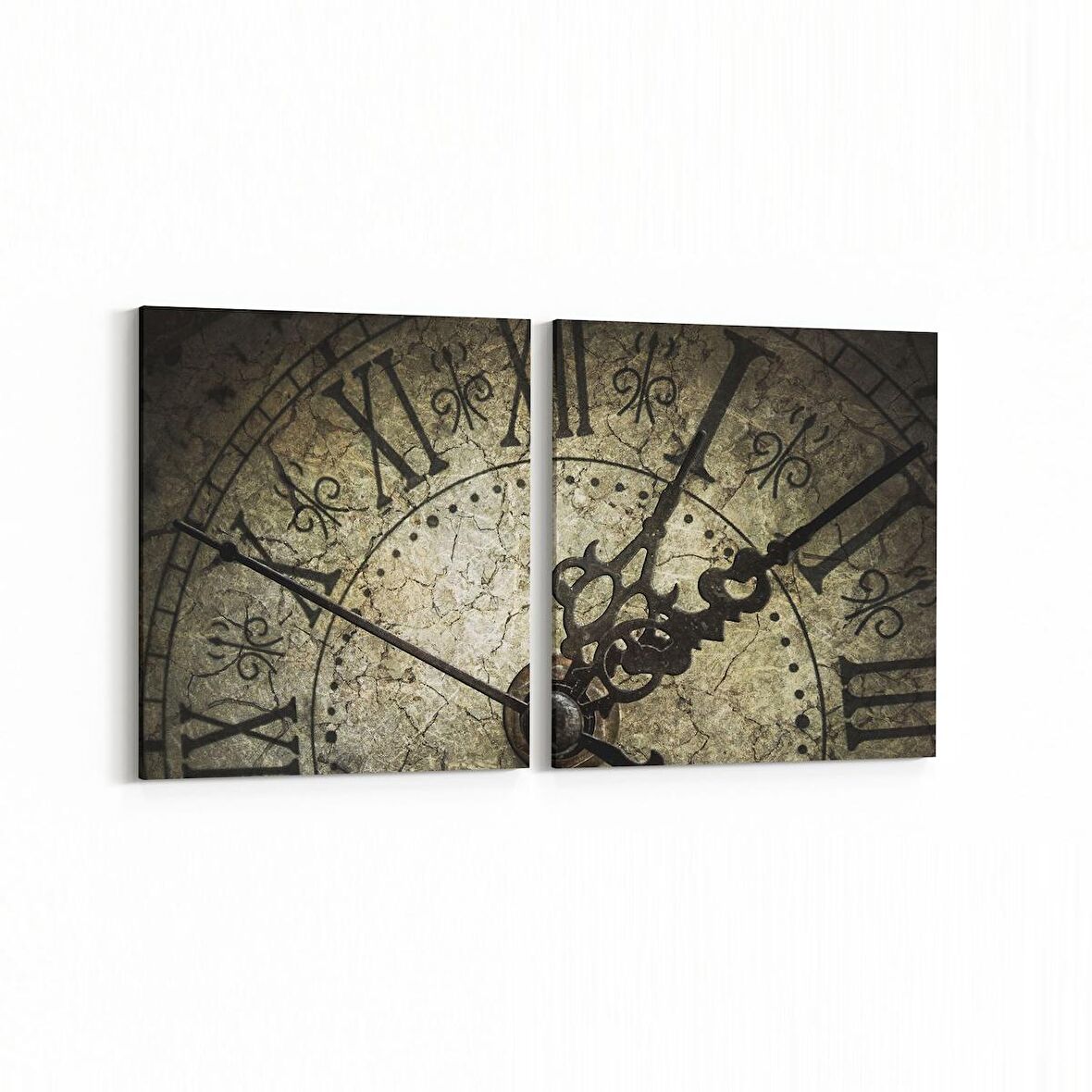 Olla 10114K2Y Abstract Görsel Kare 2'li Yatay Kanvas Tablo (Ölçü: 125X60)