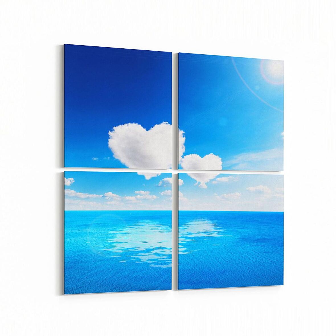 Olla 16394K4 Kumsal / Sahil Görseli Kare 4'lü Kanvas Tablo (Ölçü: 65X65)