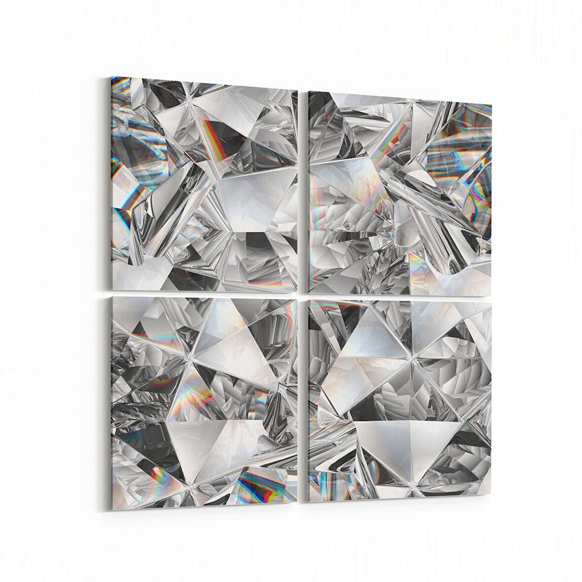 Olla 10209K4 Abstract Görsel Kare 4'lü Kanvas Tablo (Ölçü: 105X105)