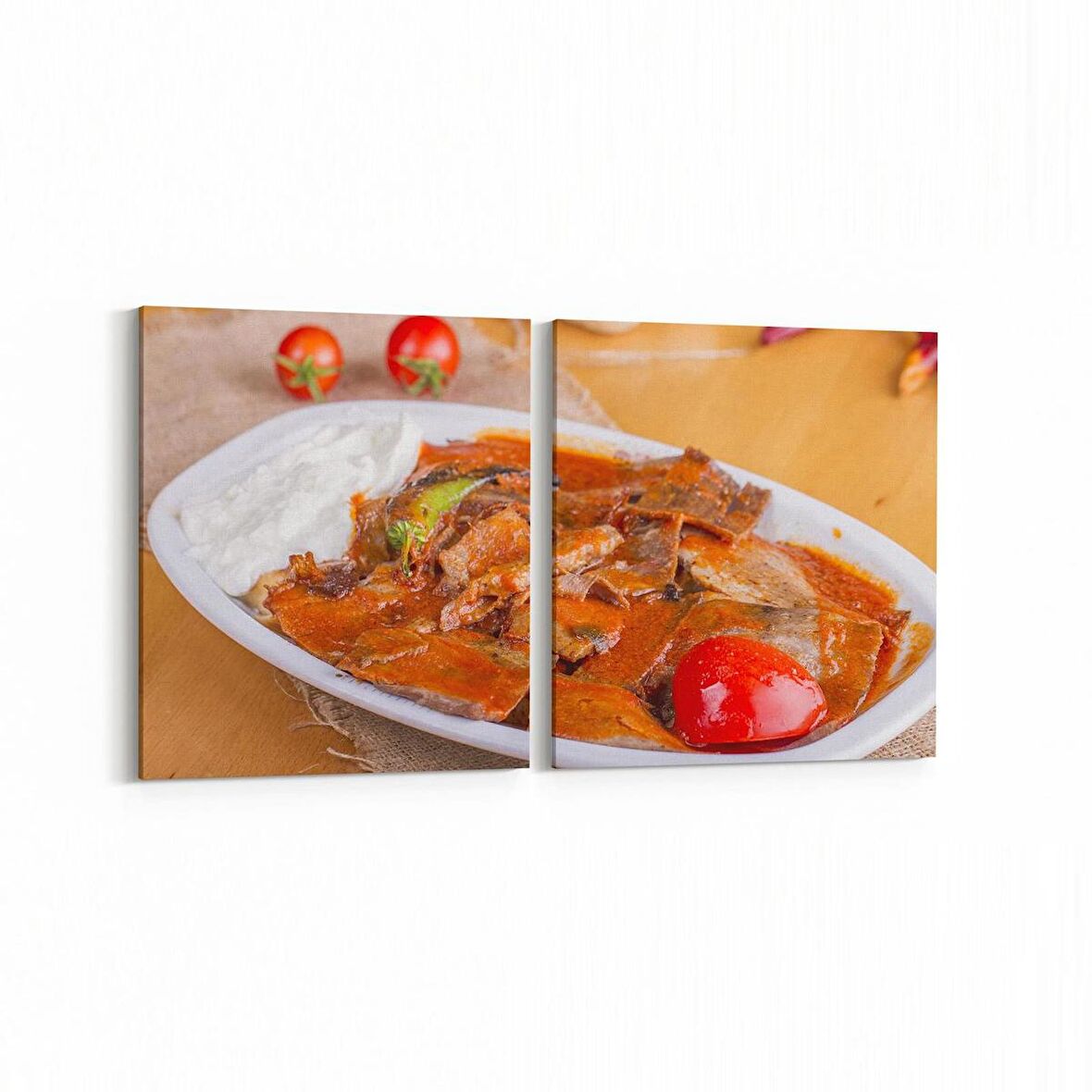 Olla 15182K2Y Gıda Görseli Kare 2'li Yatay Kanvas Tablo (Ölçü: 85X40)