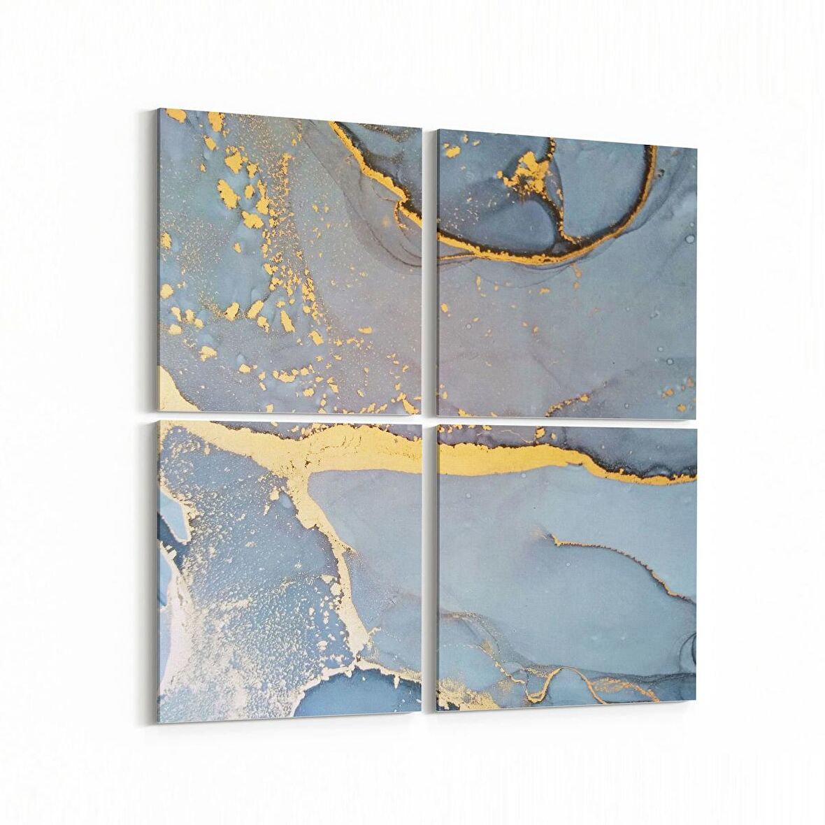 Olla 16687K4 Mermer Desen Görsel Kare 4'lü Kanvas Tablo (Ölçü: 65X65)