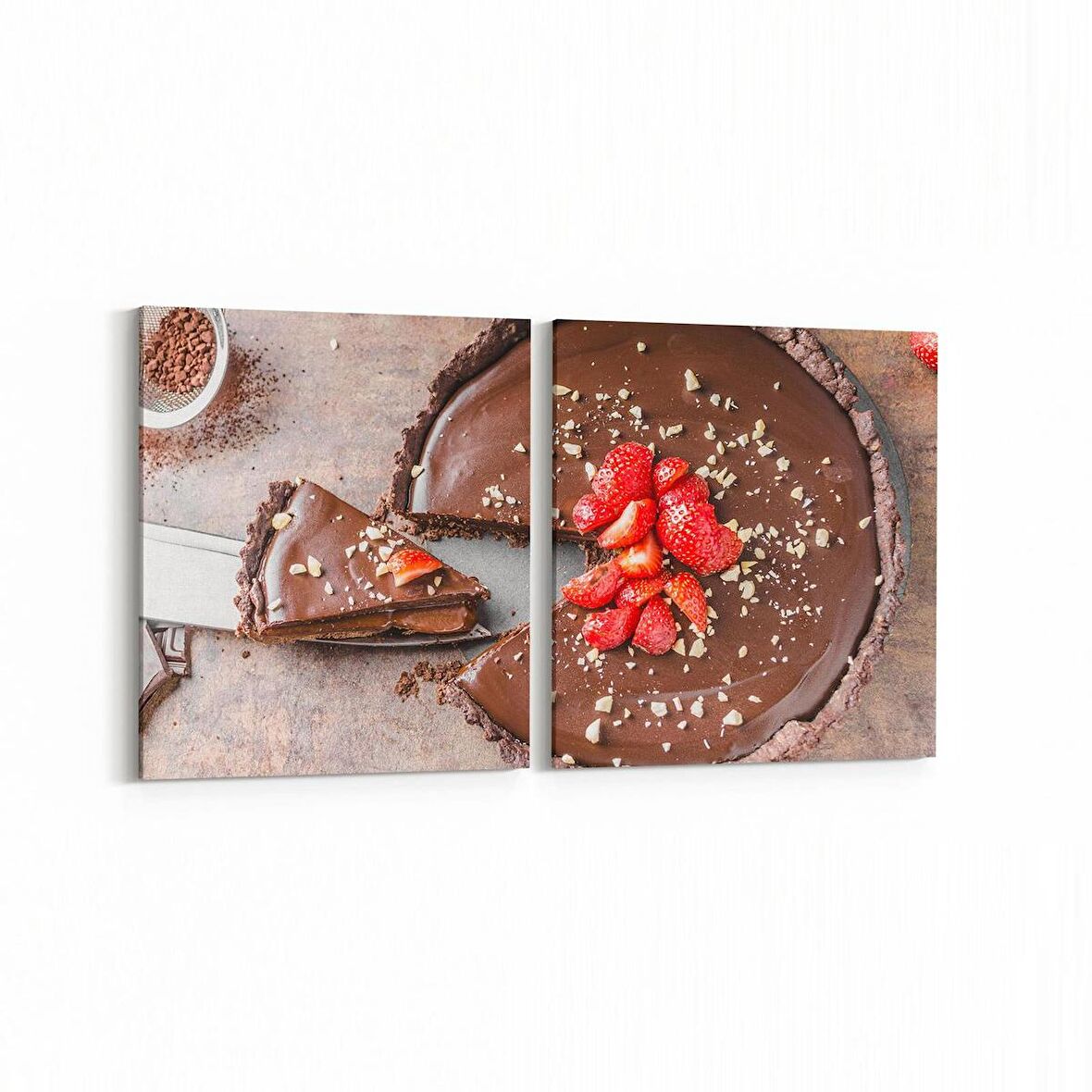 Olla 15216K2Y Gıda Görseli Kare 2'li Yatay Kanvas Tablo (Ölçü: 145X70)