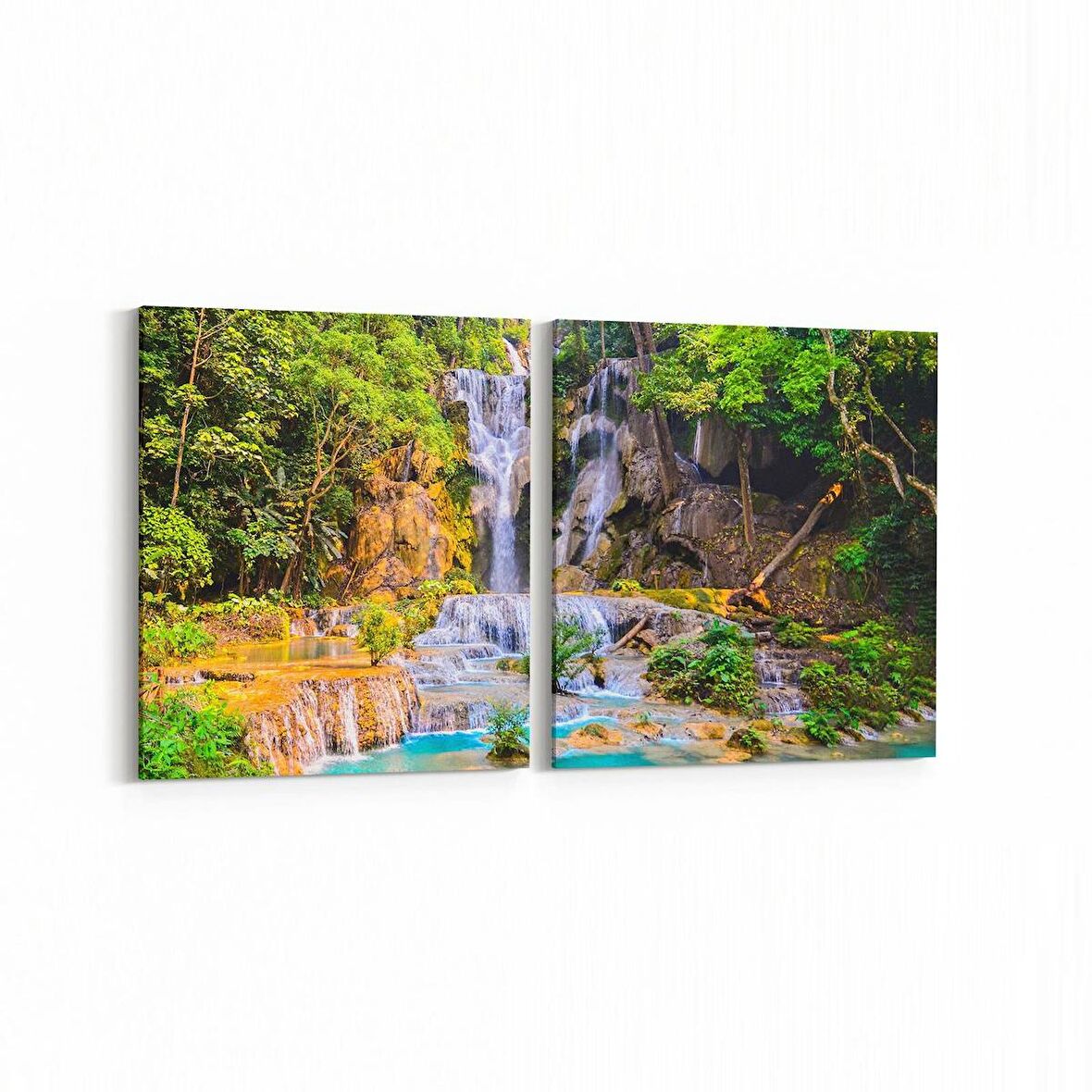 Olla 13199K2Y Doğa / Manzara Görseli Kare 2'li Yatay Kanvas Tablo (Ölçü: 125X60)